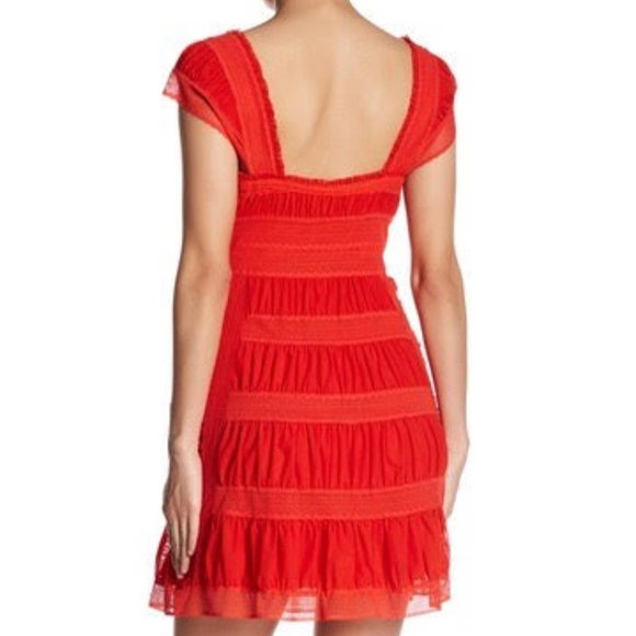 Free People Alicia Lace Mini Dress, red Sz 12 NWT! - Picture 3 of 10